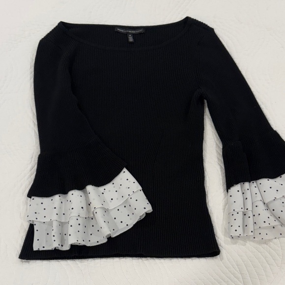 White House Black Market Ribbed Black Top - Picture 5 of 8